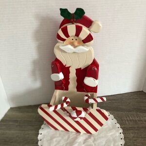 Wooden Holiday Santa Decor